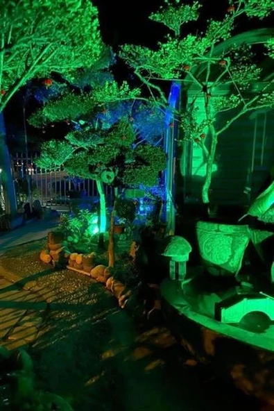 Kumandalı Led Işık Dış Cephe Aydınlatması Çok Renkli RGB Led Panel Işık PartiLed Aydınlatma - Resim 12