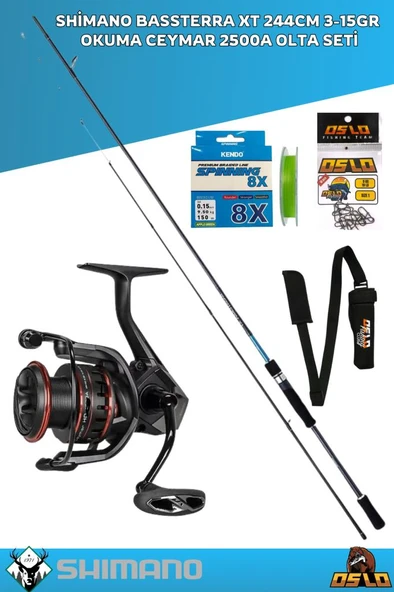 Shimano Bassterra XT 244cm 3-15gr Okuma Ceymar 2500A 8 Örgü Olta Seti ürün görseli