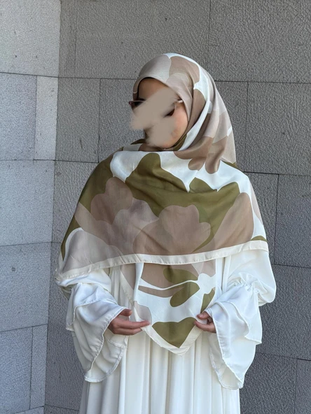 Pamuklu Vera Desen Eşarp-Vizon/Haki