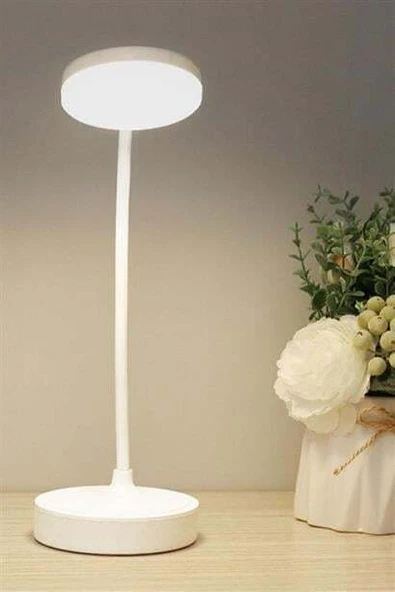 Yuvarlak USBli Dokunmatik 3 Kademeli 360 Derece  Özel Göz Korumalı Led Lityum Masa Lambası - 10