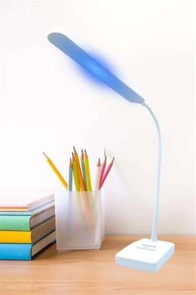 İnce Uzun USBli Dokunmatik 3 Kademeli 360 Derece Özel Göz Korumalı led Lityum Masa Lambası - Resim 9