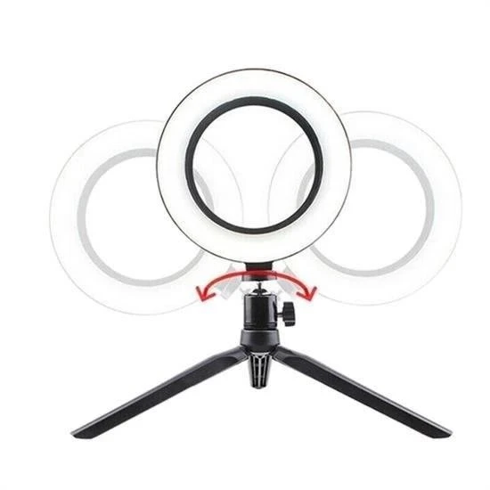 BUFFER® 8inç 20cm Youtube Instagram Tiktok Selfie  Stüdyo Video Fotoğraf Ring Light  Tripod Led Halk - 4