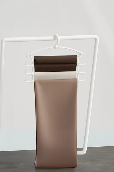 Beyaz Pantolon Askısı & Dolap Düzenleyici Askı - 2