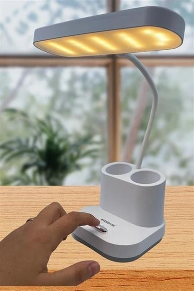 Kalemlikli USBli Dokunmatik 3 Kademeli 360 Derece Özel Göz Korumalı led Lityum Masa Lambası - 10