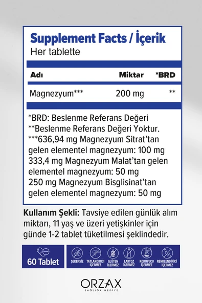 OCEAN Extramag 200 Mg Magnezyum Içeren Takviye Edici Gıda 60 Tablet - Resim 2