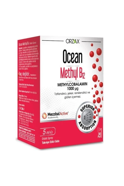 OCEAN Methyl B12 1000mcg 5ml Sprey ürün görseli 1