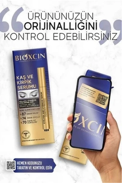 BİOXCİN Kaş Kirpik Serumu - Kolajen Hyaluronik Asit Hint Yağı Keratin Peptidleri B5- B11 - 2