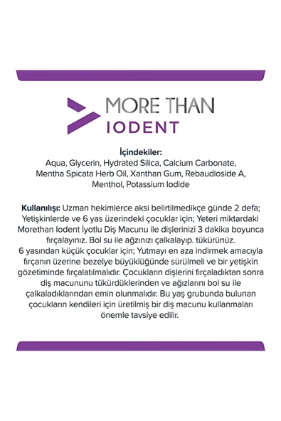 MORE THAN IODENT DİŞ MACUNU 100 GR - Resim 2