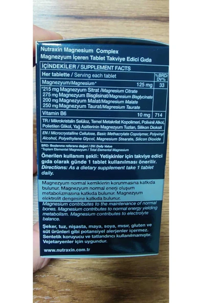 NUTRAXİN Magnezyum Complex 60 Tablet 250 Mg 3 Adet - Resim 2
