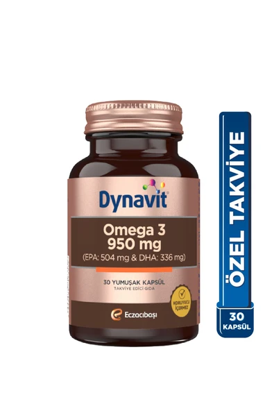 DYNAVİT Omega 3 950 mg 30 Yumuşak Kapsül - 1400mg Balık Yağı Yüksek EPA ve DHA ürün görseli 1