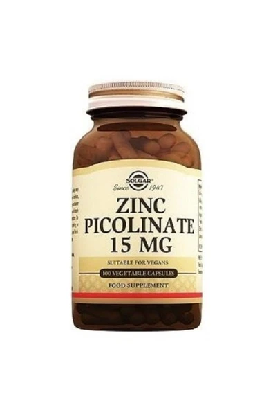 SOLGAR Zinc Picolinate 15mg 100 Kapsül ürün görseli 1