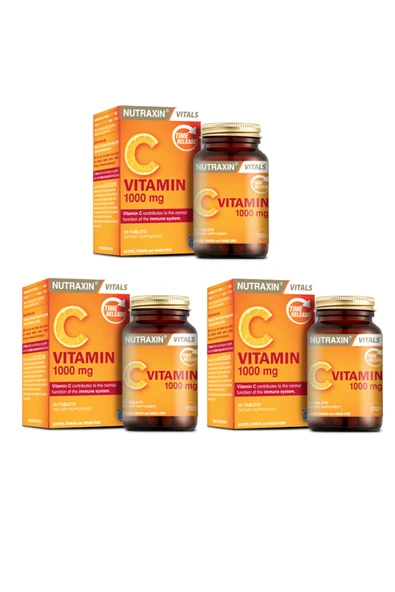 NUTRAXİN C Vitamin 1000 Mg 30 Tablet - Zaman Salınımlı X3 Adet ürün görseli 1