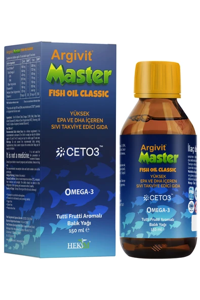 ARGİVİT Master Fish Oil Yüksek Omega-3 (3000MG) Içeren Balık Yağı 150 ml - Tutti Frutti Aromalı - Resim 3