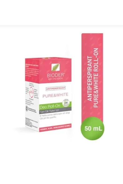 BİODER Antiperspırant Pure&White Roll-on 50 ml 8680512631071