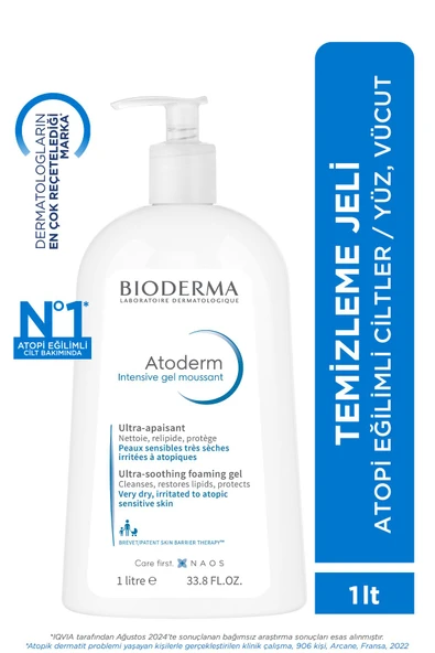 BİODERMA Atoderm Intensive Foaming Gel Çok Kuru Atopi Eğilimli Cilt Onarıcı Temizleme Jeli Niasinamid 1 L ürün görseli 1