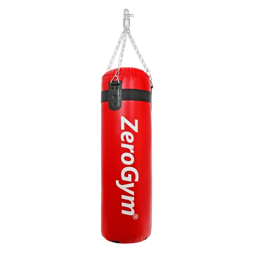 Zerogym Boks Kum Torbası 100cm x 29cm Premium Kalite,İçi Dolu, Döner Mekanizma ve Askı Aparatlı