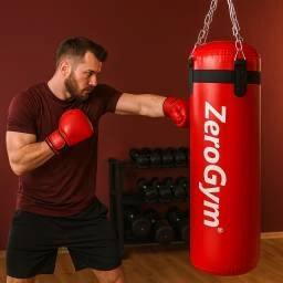 Zerogym Boks Kum Torbası 100cm x 29cm Premium Kalite,İçi Dolu, Döner Mekanizma ve Askı Aparatlı - 4