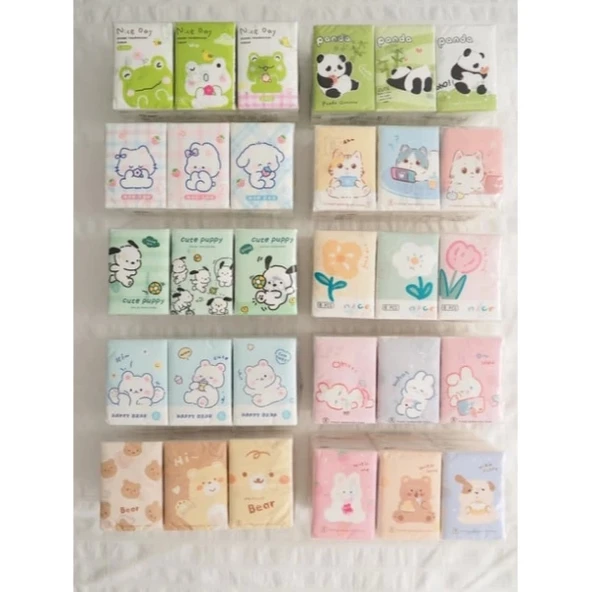 Sevimli Figürlü Çocuk Mendili 9'lu Paket - Resim 4