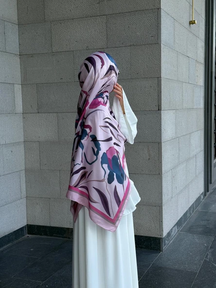 Pamuklu Soft Lotus Desen Şal-Şeker Pembe - 2