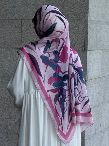 Pamuklu Soft Lotus Desen Şal-Şeker Pembe