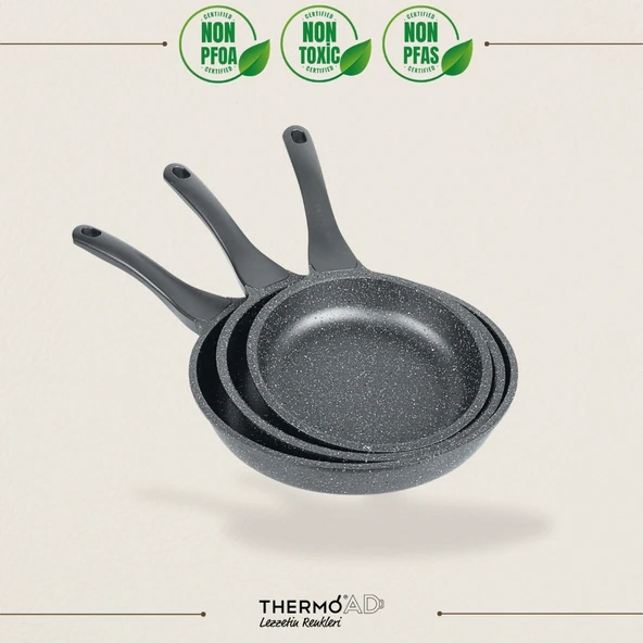ThermoAD | Tava Seti | 3 Parça | 20cm-24cm-28cm | Gri