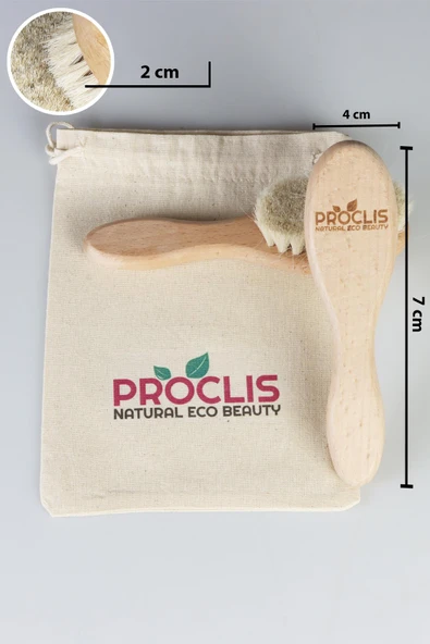 Bebek Saç Fırçası Yeni Doğan Çocuklar Için Doğal Keçi Kılı Fırçası İsim Yazdırılabilir,Tarak Hediye - 2