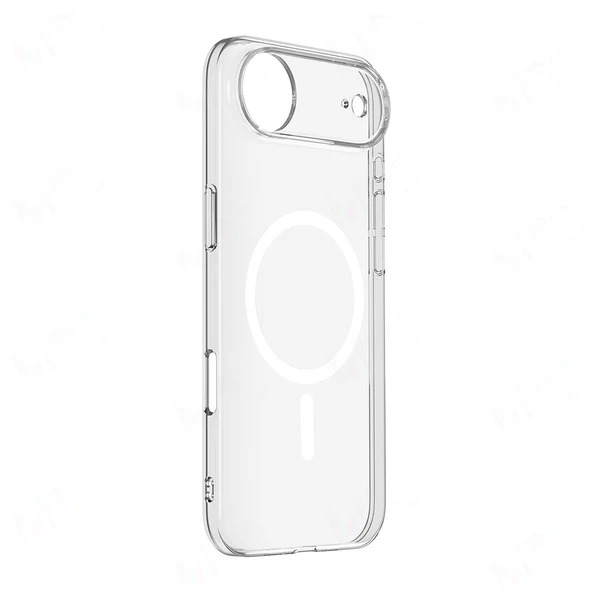 Apple iPhone 17 Air Kılıf Zore M-safe Şarj Özellikli Şeffaf Kamera Çerçeveli Porto Kapak - 2