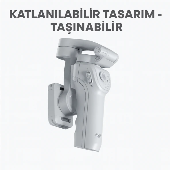 Otomatik Yüz Takipli Telefon Gimbal 330 Döner, Tripod Destekli, Profesyonel Video Çekim Sabitleyici - 4