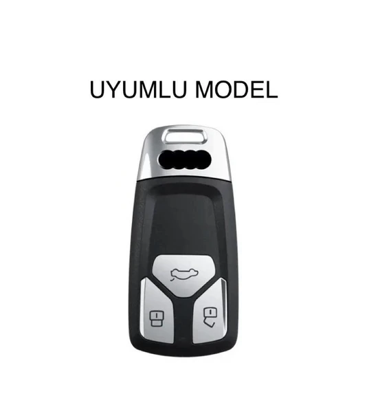 Audi A6 A5 Q7 S4 S5 S7 A4 B9 A41 4m 8W Q5 Tt Tts Rs 8s Anahtar Koruma Kılıfı Siyah/Gümüş - Resim 2