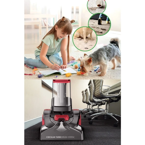 Kiwi KCC-4371 PRO Bağlanabilir Koltuk Temizleme Başlıklı Dikey Halı Yıkama Leke Çıkartma Makinesi - Resim 5