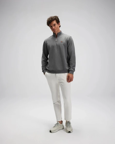 Ellesse EM580-ANT Erkek Yarım Fermuarlı Antrasit Sweat - 5