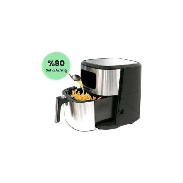 Wiami Airfryer 6.5 L Akıllı Yağsız Hava Fritözü Metallic - 3