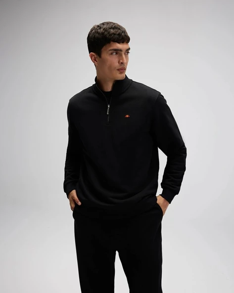 Ellesse EM580-BK Erkek Yarım Fermuarlı Siyah Sweat - 6
