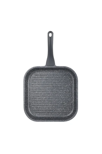 ThermoAD Döküm 28 Cm Kare Izgara Tava-Gri - 4