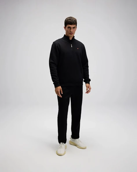 Ellesse EM580-BK Erkek Yarım Fermuarlı Siyah Sweat