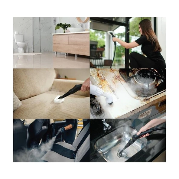 Kiwi KSC-4217 Çok Fonksiyonlu Buharlı Temizleyici - 12 Parça Aksesuarlı Buharlı Temizlik Makinesi - 3