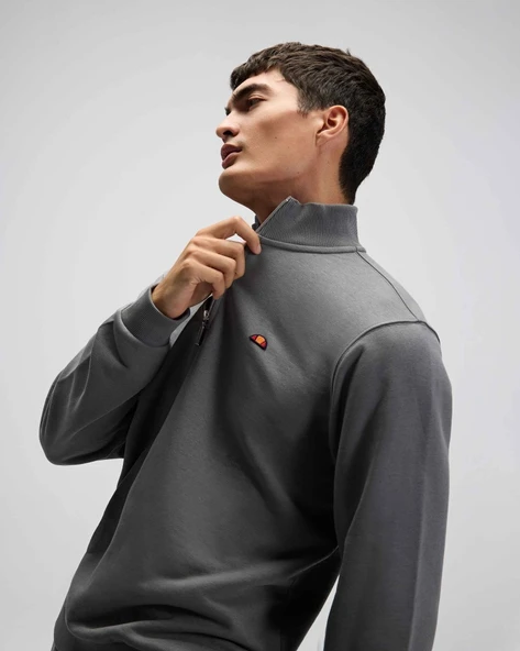Ellesse EM580-ANT Erkek Yarım Fermuarlı Antrasit Sweat - 8