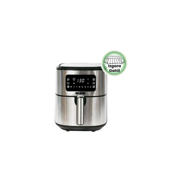 Wiami Airfryer 6.5 L Akıllı Yağsız Hava Fritözü Metallic