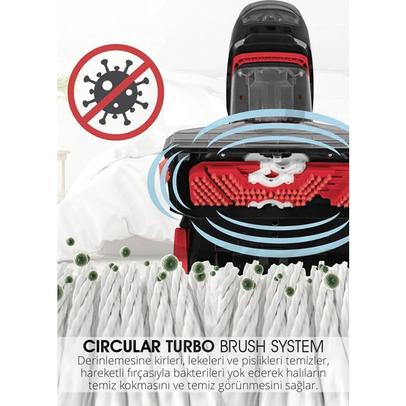 Kiwi KCC-4371 PRO Bağlanabilir Koltuk Temizleme Başlıklı Dikey Halı Yıkama Leke Çıkartma Makinesi - Resim 7
