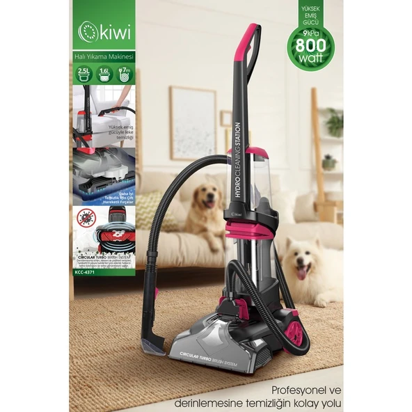 Kiwi KCC-4371 PRO Bağlanabilir Koltuk Temizleme Başlıklı Dikey Halı Yıkama Leke Çıkartma Makinesi ürün görseli
