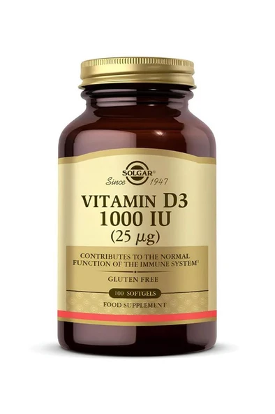 Solgar Vitamin D3 1000 IU 100 Kapsül
