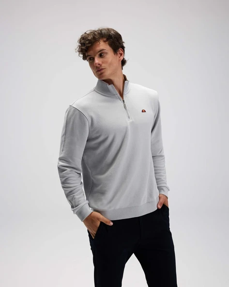 Ellesse EM580-GI Erkek Yarım Fermuarlı Gri Sweat - 5