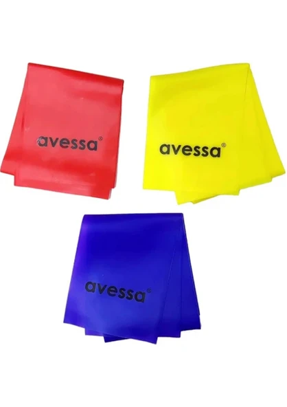 Avessa CE-500 Latex Kutulu Pilates Lastiği Sarı-Kırmızı-Mor 3'lü - 1
