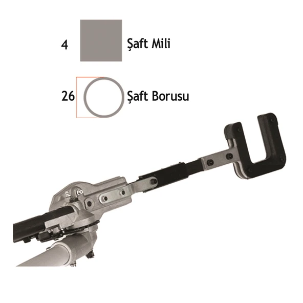 Baco 26mmxKare Motorlu Tırpan Kancalı Badem Zeytin Sarsıcı Hasat Aparatı - 1