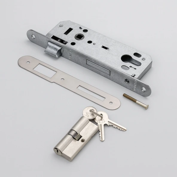 Yale Dış Kapı Kilidi Oda Kapısı Barelli Silindirli 40x23 mm 3 Anahtarlı Dayanıklı Oval Gömme Kilit - Resim 7