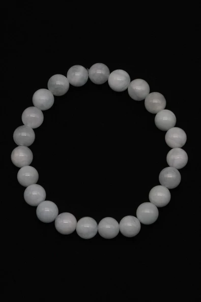 Akuamarin Doğal Taş Bileklik 8 mm Küre Kesim - Resim 2