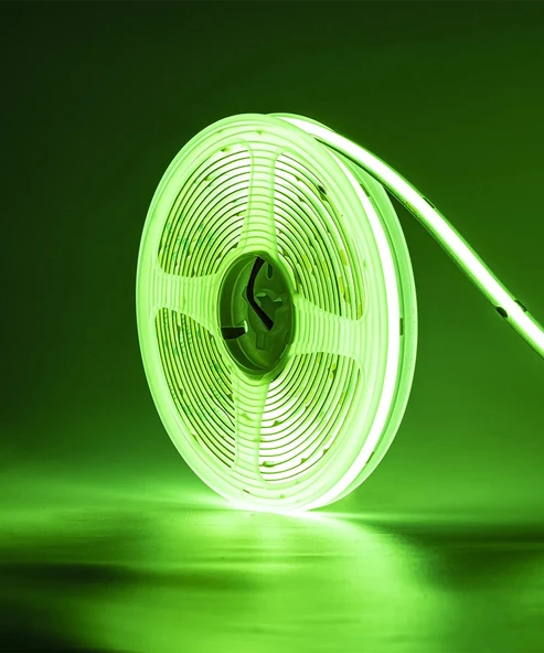 12V COB Şerit Led Yeşil Işık  - Metrede 360 Led - 5 Metre - 3