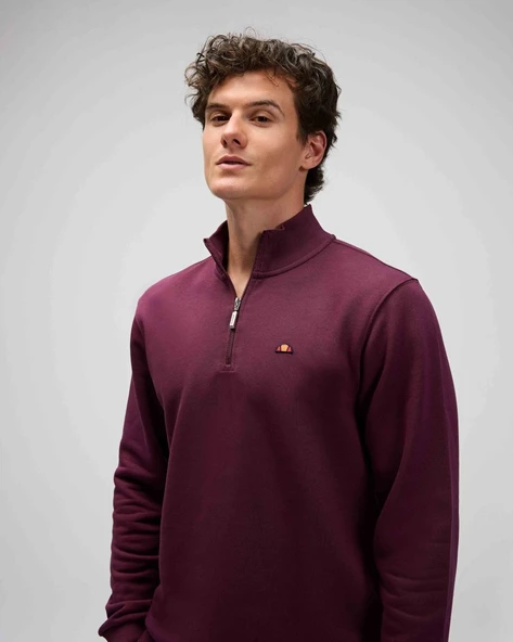 Ellesse EM580-BRD Erkek Yarım Fermuarlı Bordo Sweat - 4