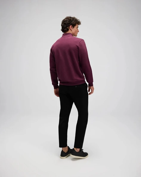 Ellesse EM580-BRD Erkek Yarım Fermuarlı Bordo Sweat - 3