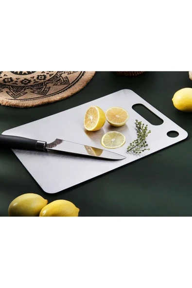 Cooker İkili Çelik Kesim Panosu Paslanmaz Büyük Boy 34x24cm Ve Orta Boy 30x20cm - Resim 2